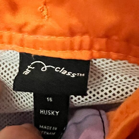 Swim Trunks Board Shorts Cat & Jack Sz XL 16 Boys Husky Orange Blue - Picture 5 of 9